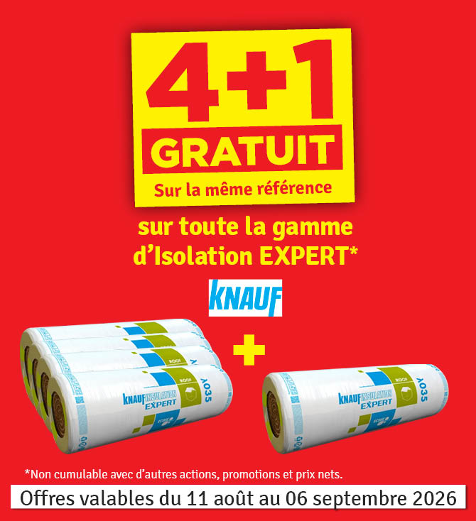 4 + 1 gratuit sur la gamme d'isolation Expert KNAUF